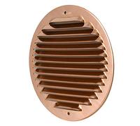 La Ventilazione GRAT160R - Rejilla de ventilación redonda de cobre con red antiinsectos, para superponer, diámetro 175 mm, 30 x 300 cm