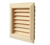 La Ventilazione LGES100P Rejilla de ventilación de Madera Cuadrada para empotrar, Pino Rojo, 100 x 100 mm