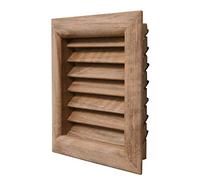 La Ventilazione LGES100T - Rejilla de ventilación cuadrada de madera de teca, empotrable, 112 x 112 mm