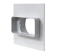 La Ventilazione PM126B - Placa para paso de pared de tubo rectangular a redondo, 120 x 60 mm - 100 mm, color blanco
