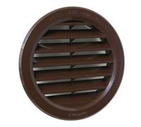 La Ventilazione T10M Rejilla de ventilación redonda de plástico marrón, para empotrar. Diámetro: 120 mm, per fori ø 100 mm