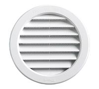 La Ventilazione T12RB Rejilla de ventilación de plástico redonda para empotrar, blanco, diámetro exterior: 150 mm, diámetro del orificio: 121 mm
