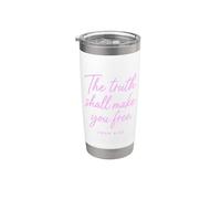 La verdad te hará libre Juan 8:32 Biblia Escritura de fe Vaso térmico de acero inoxidable de doble pared