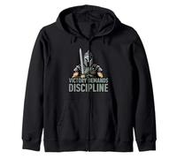 La Victoria Exige disciplina diseño Espartano Sudadera con Capucha