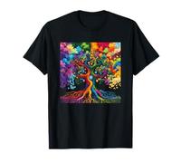 La vida colorida es realmente buena, raíces de arte de árbol únicas vintage Camiseta