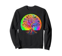 La Vida Colorida es Realmente Buena, raíces de Arte de árbol únicas Vintage Sudadera
