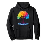 La vida colorida es realmente buena, raíces de arte de árbol únicas vintage Sudadera con Capucha
