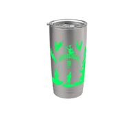 La vida comienza a 20 nudos Siluetas verdes Vaso térmico de acero inoxidable de doble pared