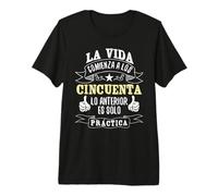 La Vida Comienza a los Cincuenta Años 50 Cumpleaños Español Camiseta Premium