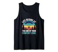 La vida comienza al final de tu zona de confort Paracaidismo retro Camiseta sin Mangas