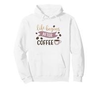La Vida Comienza después del café Cita Divertida para Amantes de la cafeína Sudadera con Capucha