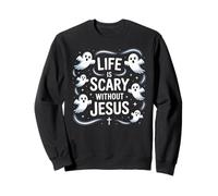 La Vida da Miedo sin Jesús Halloween Christian Ghost Humor Sudadera