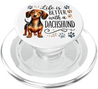 La Vida de los Cachorros de Dachshund es Mejor con un Dachshund Paw Trail PopSockets PopGrip para MagSafe