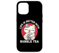 La vida de los gatos kawaii es mejor con Bubble Tea Kawaii Aesthetic Carcasa para iPhone 12/12 Pro