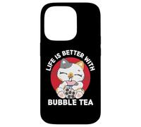 La vida de los gatos kawaii es mejor con Bubble Tea Kawaii Aesthetic Carcasa para iPhone 14 Pro