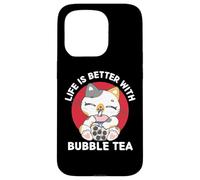La vida de los gatos kawaii es mejor con Bubble Tea Kawaii Aesthetic Carcasa para iPhone 15 Pro