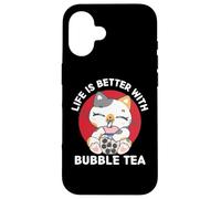 La vida de los gatos kawaii es mejor con Bubble Tea Kawaii Aesthetic Carcasa para iPhone 16