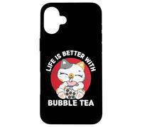 La vida de los gatos kawaii es mejor con Bubble Tea Kawaii Aesthetic Carcasa para iPhone 16 Plus