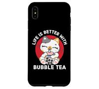 La vida de los gatos kawaii es mejor con Bubble Tea Kawaii Aesthetic Carcasa para iPhone XS Max