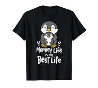La vida de mamá es la mejor vida, linda madre pingüino, mamá y bebé Camiseta