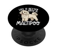 La Vida del Amante de los Perros Maltipoo es Mejor con un Maltipoo PopSockets PopGrip Adhesivo