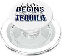 La Vida del Bebedor de Tequila Comienza después de Beber Tequila PopSockets PopGrip para MagSafe