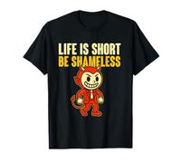 La Vida del Diablo de Dibujos Animados Vintage vanguardista es Corta Sé desvergonzado Camiseta