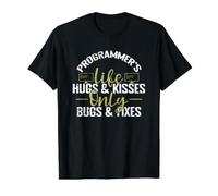 La Vida del Programador Abrazos y Besos Solo Errores y Correcciones Camiseta gráfica económica, Hombre, Negro, L