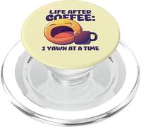 La vida después del café bostezo divertido cansado Emoticon cita PopSockets PopGrip para MagSafe