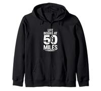 La Vida Divertida Comienza a 50 Millas Corriendo Diciendo Sudadera con Capucha