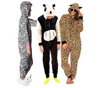 La Vida en Led Pijama Hombre/Mujer Entero Mono Animal Print Varios Diseños Adulto (L, Leopardo)