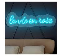 La Vida En Rosa Señales De Luces De Neón Personalizado Personalizado LED Luz Acrílica Letrero De Neón Para Dormitorio Para Decoración De Pared Boda Bar Fiesta Al Aire Libre Feliz Cumpleaños(Ice blue,8