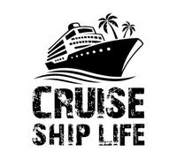 La vida en un crucero Decoración de vinilo para pared 41x48.4cm Cultura del tatuaje Negro