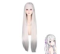 La vida en un mundo diferente de Zero Re: Zero Kara Hajimeru Isekai Seikatsu Emilia Long Cosplay peluca + gorra de peluca
