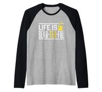 La Vida Es Beau-Tea-Ful Beba Amante Juegos De Palabras Té Camiseta Manga Raglan