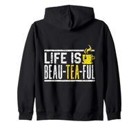 La Vida Es Beau-Tea-Ful Beba Amante Juegos De Palabras Té Sudadera con Capucha