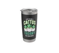 La vida es como un cactus espinoso pero plantas suculentas suculentas Vaso térmico de acero inoxidable de doble pared