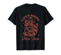 La Vida es Corta Comer más Tacos Raccoon Love Camiseta