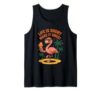 La vida es corta, hazlo dulce helado de flamenco Camiseta sin Mangas