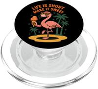 La vida es corta, hazlo dulce helado de flamenco PopSockets PopGrip para MagSafe