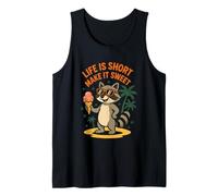 La vida es corta, hazlo dulce helado de mapache divertido Camiseta sin Mangas