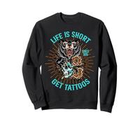 La vida es corta Hazte tatuajes, oso Sudadera