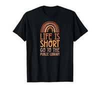 La Vida es Corta IR a la Biblioteca pública Bohemian Rainbow Boho Camiseta
