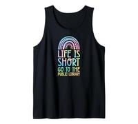 La Vida es Corta IR a la Biblioteca pública Bohemian Rainbow Boho Camiseta sin Mangas
