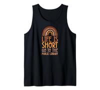 La Vida es Corta IR a la Biblioteca pública Bohemian Rainbow Boho Camiseta sin Mangas