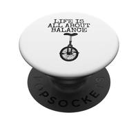 La vida es cuestión de equilibrio, monociclo divertido PopSockets PopGrip Adhesivo