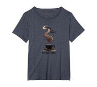 La Vida es Demasiado Corta para el Mal café - Arte Amante del café Camiseta, Mujer Tallas Grandes, Azul Jaspeado, 6XL Grande