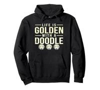 La Vida es Dorada con un Garabato - Goldendoodle Sudadera con Capucha