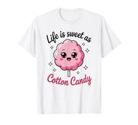 La Vida es Dulce como el algodón de azúcar Me Encanta el algodón de azúcar Camiseta