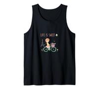 La Vida Es Dulce Linda Chica De París Bicicleta Magdalena Camiseta sin Mangas